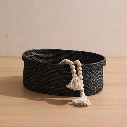 Giza Basket Black – Handmade Rattan, Eco - Friendly Storage & Home Decor – Home Decor on Brown Living™. SKU: GizaBasket. Img 3.
