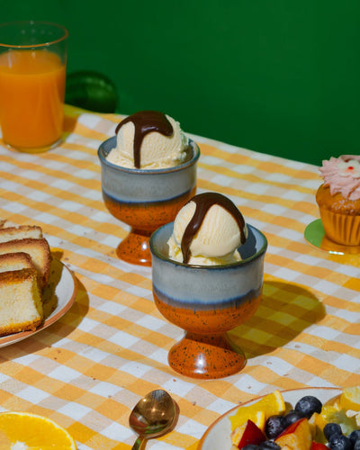 Glace Dessert Cup Set of 2 | Elegant Glassware for Serving Desserts – Serving Set on Brown Living™. SKU: MS-SRV-0023. Img 1.