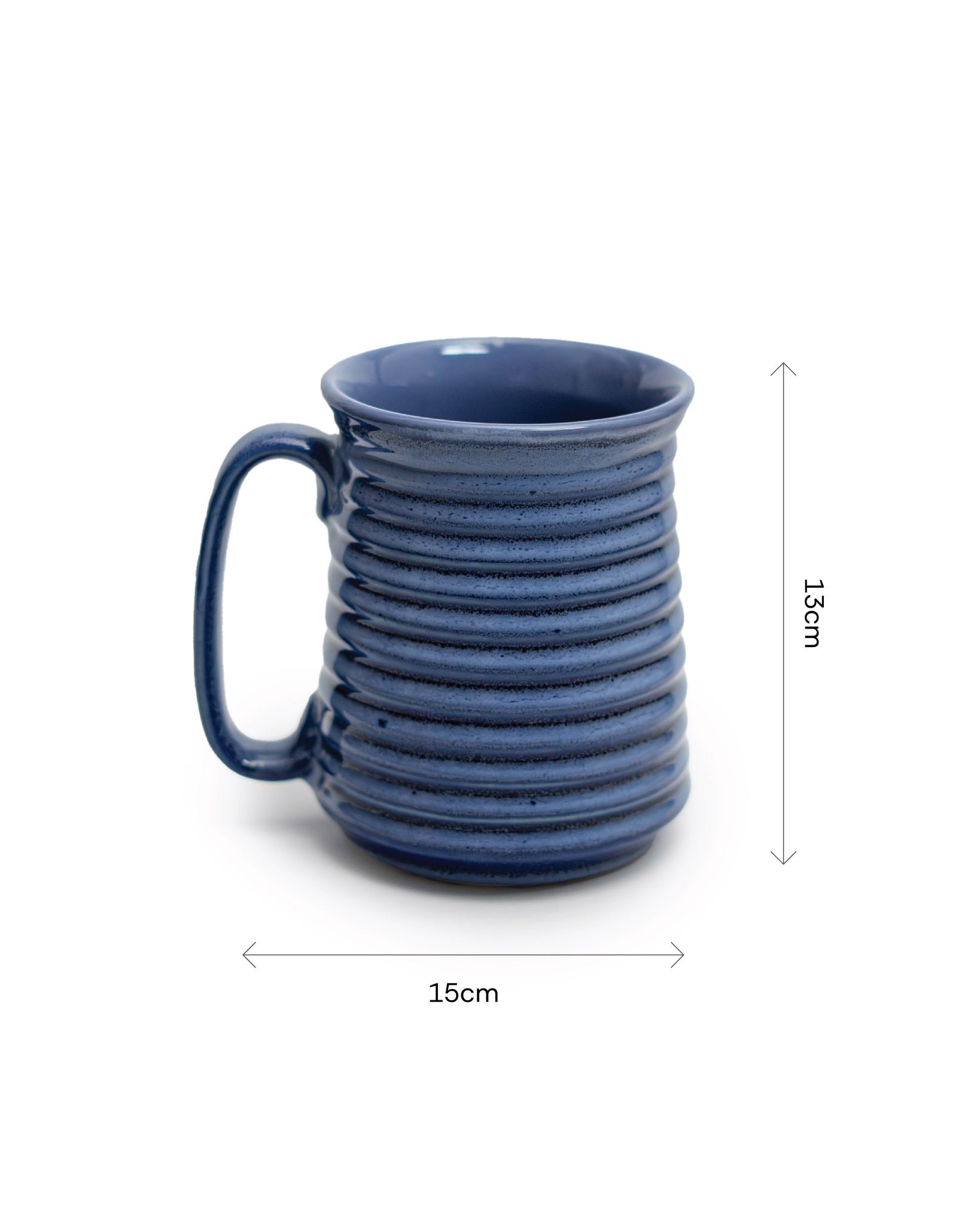 Glacier Ceramic Mug | Handmade Blue - White Coffee & Tea Mug – Cups & Saucers on Brown Living™. SKU: MS-DRK-0026-MUG. Img 3.