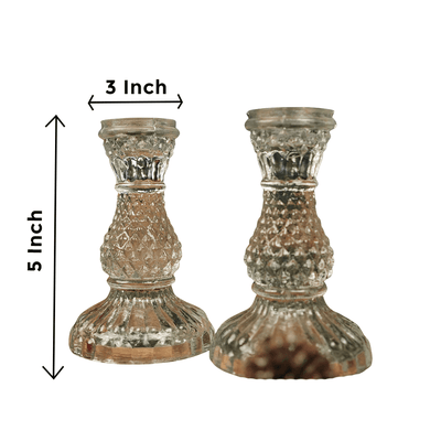 Glass Glow Candle Set – Candle & Stand Set of 2 – Home Decor on Brown Living™. SKU: CC14. Img 1.