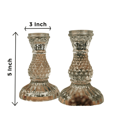 Glass Glow Candle Set – Candle & Stand Set of 2 – Home Decor on Brown Living™. SKU: CC14. Img 1.