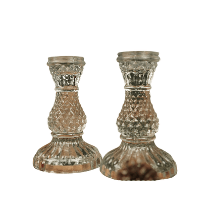 Glass Glow Candle Set – Candle & Stand Set of 2 – Home Decor on Brown Living™. SKU: CC14. Img 4.