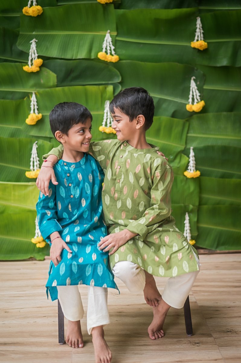 Gleaming Leaf - Boys Ethnic Wear | Verified Sustainable by Brown Living™