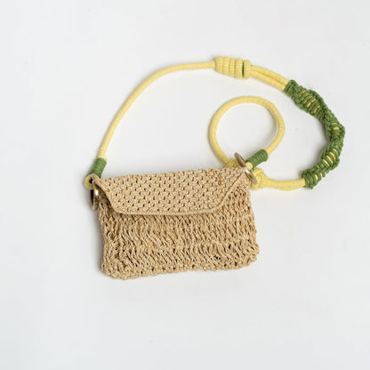 Glee Raffia Mini Bag | Handwoven Natural Raffia Sling Bag – Handbags on Brown Living™. SKU: S24GLEERA210-T. Img 3.