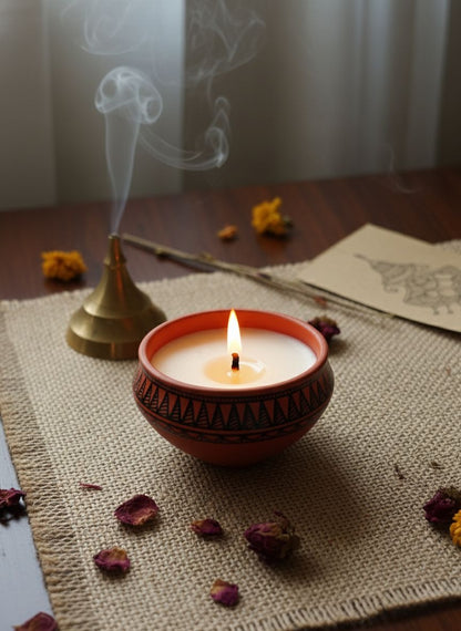 Glow of Mithila - Handcrafted Soy Wax Candle – Candles & Fragrances on Brown Living™. SKU: MBBHSCSMMC01. Img 1.
