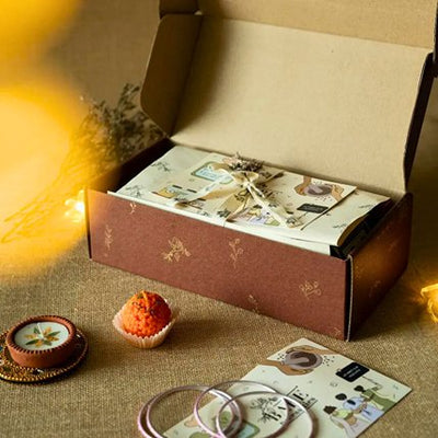 Glow & Pamper Diwali Skincare Gift Set for Women & Men | Handcrafted Luxury Diwali Gift Hamper – Gift Giving on Brown Living™. SKU: BNDG01. Img 8.