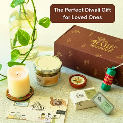 Glow & Pamper Diwali Skincare Gift Set for Women & Men | Handcrafted Luxury Diwali Gift Hamper – Gift Giving on Brown Living™. SKU: BNDG01. Img 7.