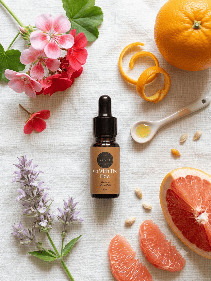 Go With The Flow Essential Oil Blend | PMS, Mood Swings Support | 10ml – Essential Oils on Brown Living™. SKU: BGGWTF001. Img 2.
