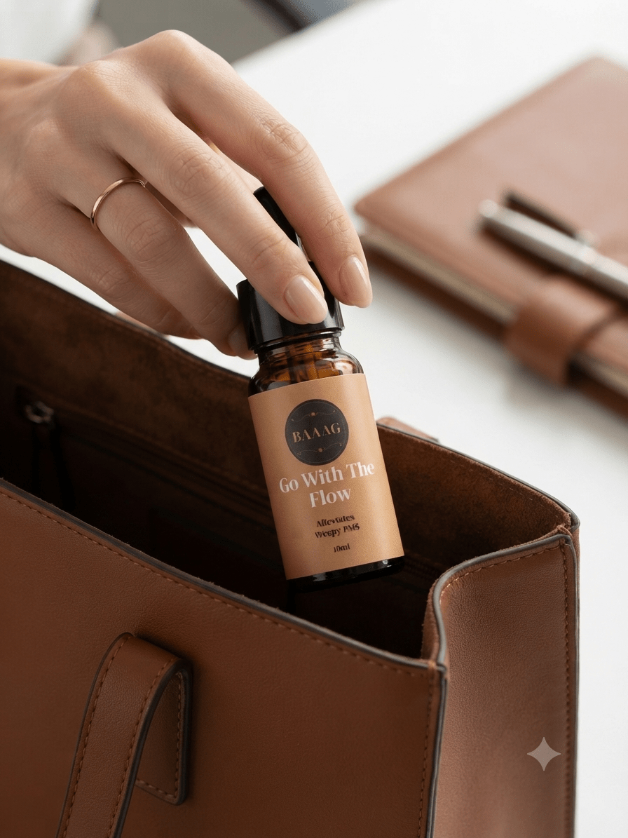 Go With The Flow Essential Oil Blend | PMS, Mood Swings Support | 10ml – Essential Oils on Brown Living™. SKU: BGGWTF001. Img 3.