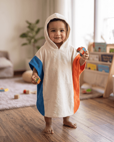 Go-With-The-Flow Tee | Bamboo Kaftan-Style Hoodie for Babies & Toddler – Kids Daywear Sets on Brown Living™. SKU: GWTFOF3. Img 2.