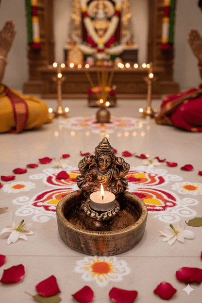 Goddess Laxmi Bowl Diya - Diwali Decoration & Festival Lighting – Home Decor on Brown Living™. SKU: D64. Img 6.