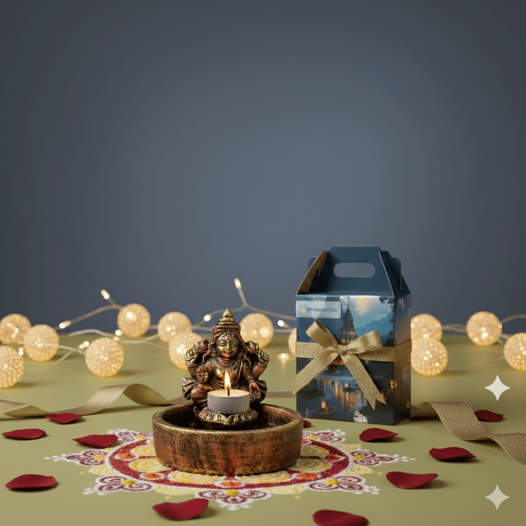 Goddess Laxmi Bowl Diya - Diwali Decoration & Festival Lighting – Home Decor on Brown Living™. SKU: D64. Img 3.