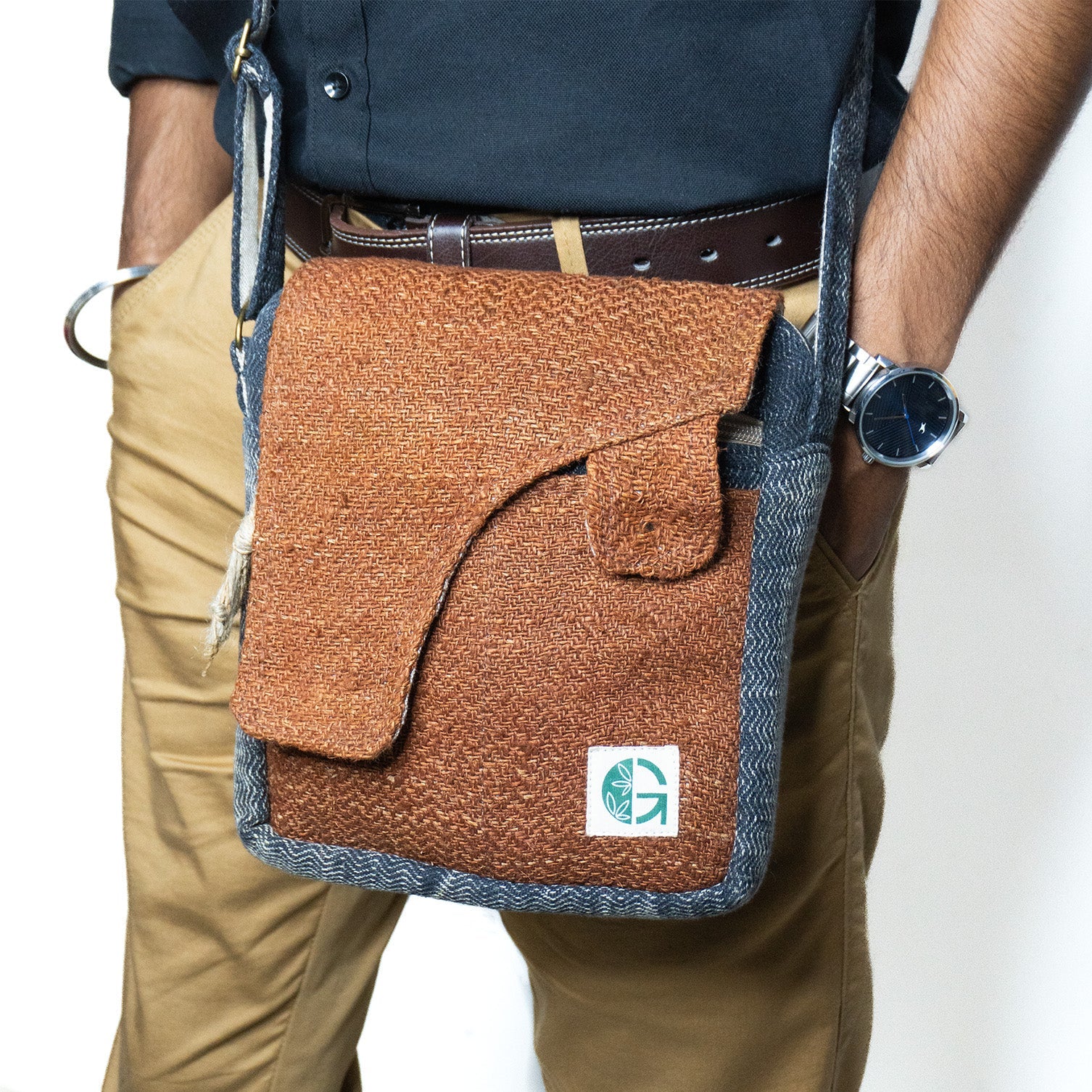 Goku Multipurpose Crossbody Bag | Compact Casual Sling Bag for Daily – Womens Handbag on Brown Living™. SKU: OGSBGGK0502. Img 3.