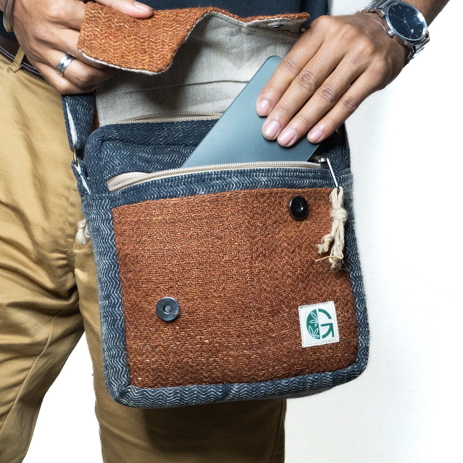 Goku Multipurpose Crossbody Bag | Compact Casual Sling Bag for Daily – Womens Handbag on Brown Living™. SKU: OGSBGGK0502. Img 2.