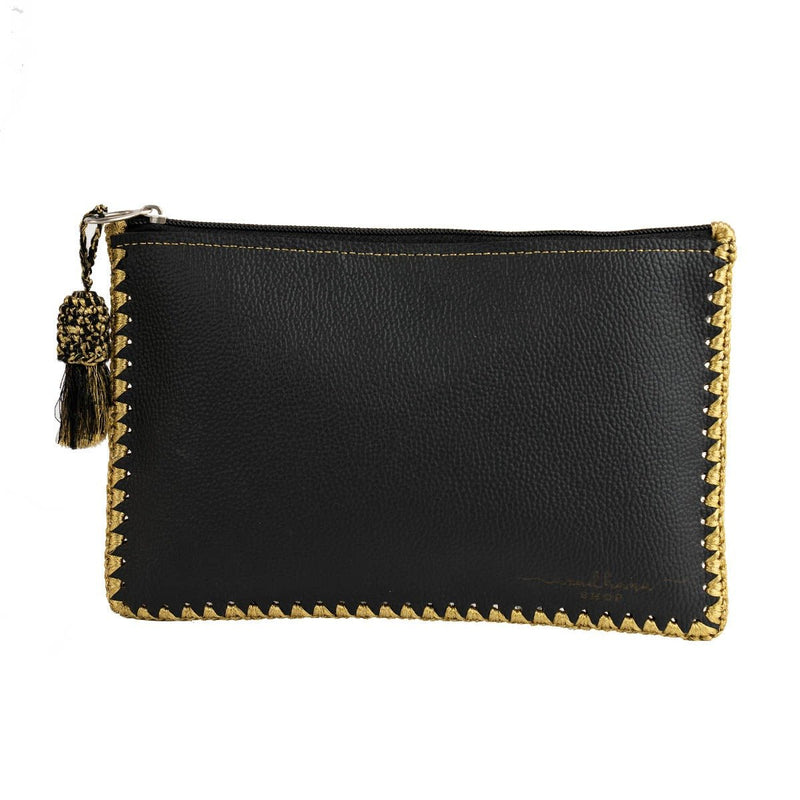 Gold Accent Pouch – Artisan - Made with Upcycled Elements | Verified Sustainable by Brown Living™