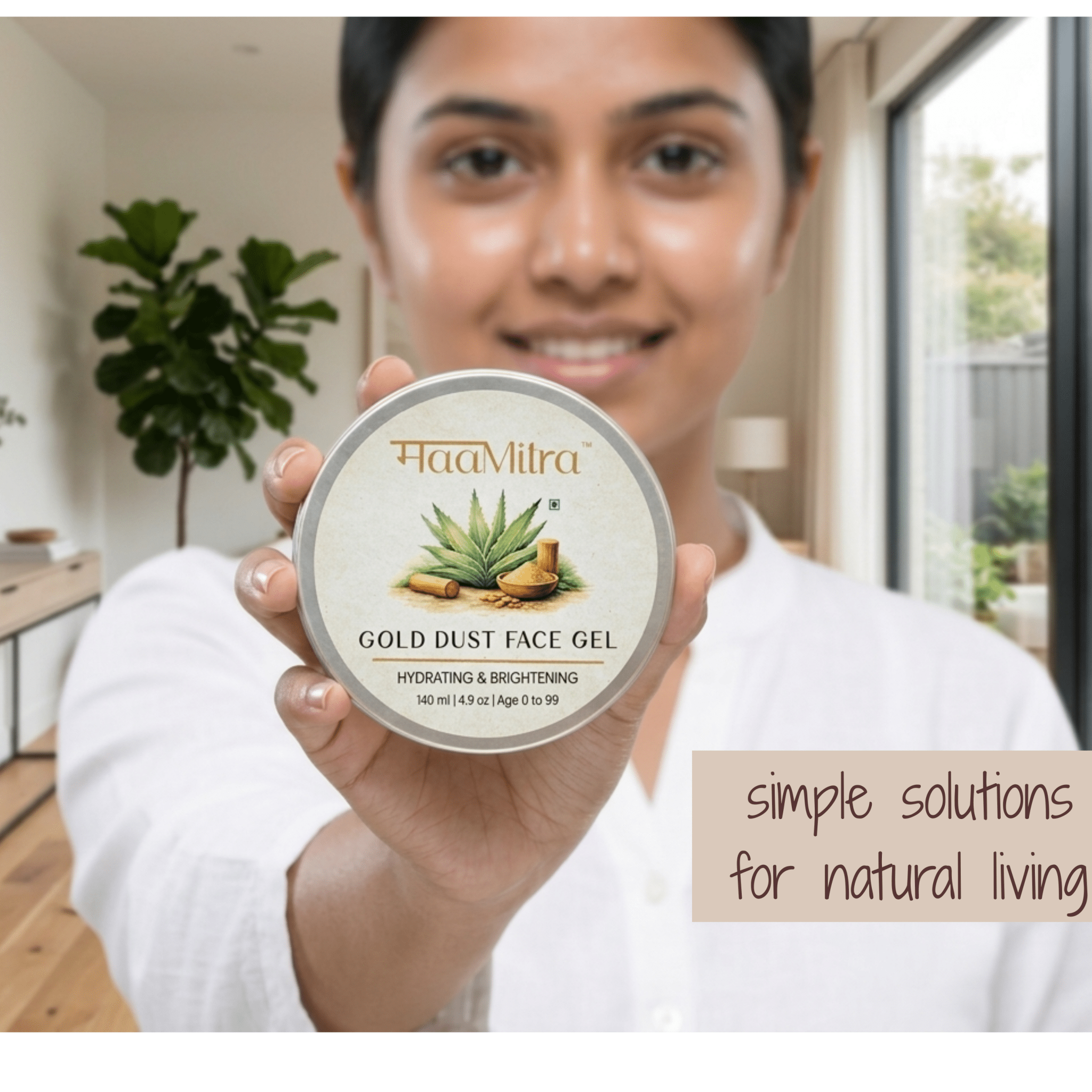 Gold Dust Face Gel | Hydrating & Brightening Face Gel For Glowing Skin – Lotions & Moisturizers on Brown Living™. SKU: MM-GDFK. Img 2.