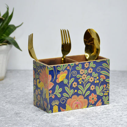 Gold Foil MDF Cutlery Holder – Kitchen Organizers on Brown Living™. SKU: MJ00091TAN. Img 3.