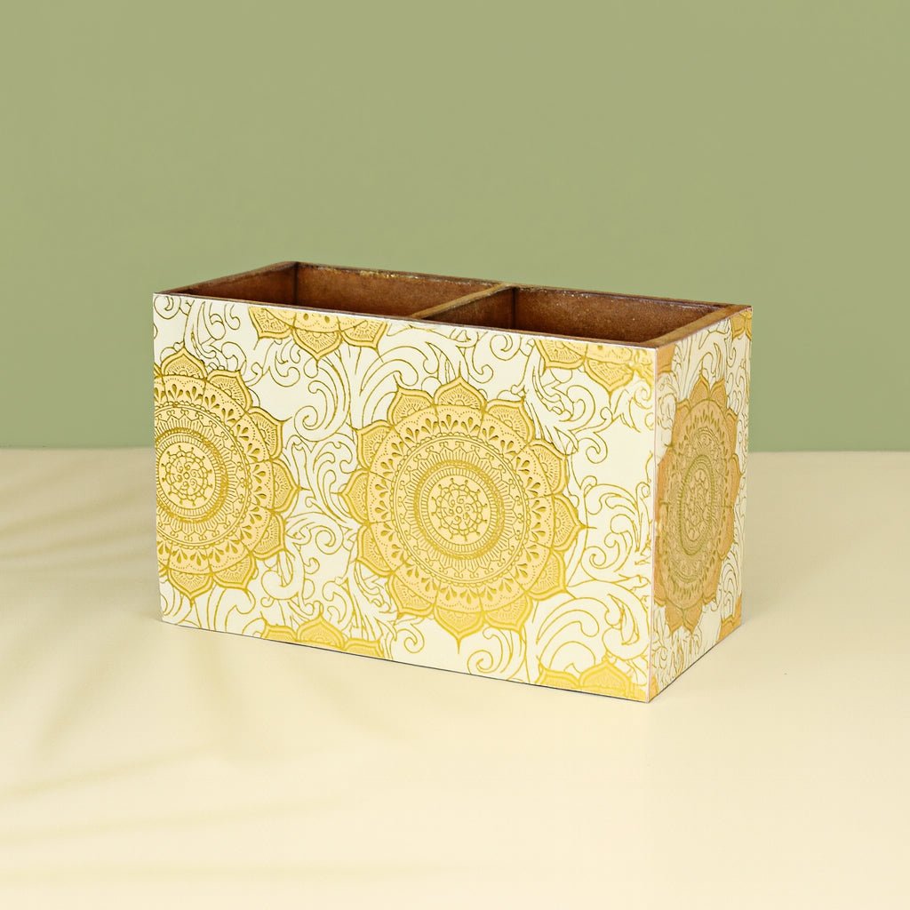 Gold Foil MDF Cutlery Holder – Kitchen Organizers on Brown Living™. SKU: MJ00093TAX. Img 9.