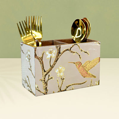 Gold Foil MDF Cutlery Holder – Kitchen Organizers on Brown Living™. SKU: MJ00148TA. Img 13.