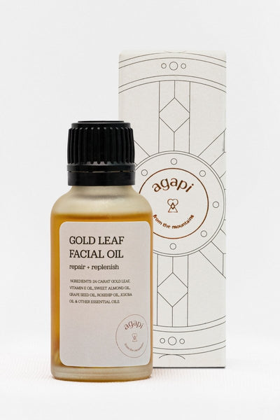 Gold Leaf Facial Oil - 30ml – Face Oil on Brown Living™. SKU: GLFO - 01_24BL43. Img 1.