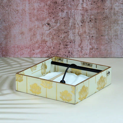 Gold Lotus MDF Tissue Holder | Verified Sustainable by Brown Living™