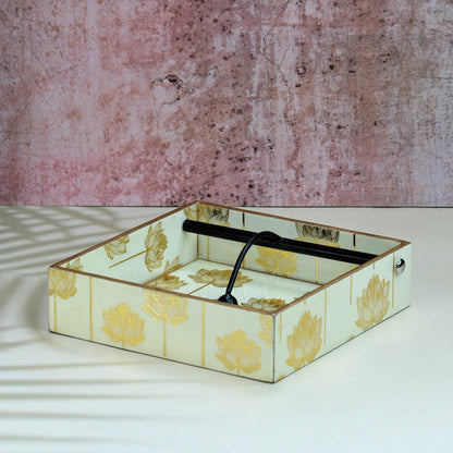 Gold Lotus MDF Tissue Holder | Verified Sustainable by Brown Living™