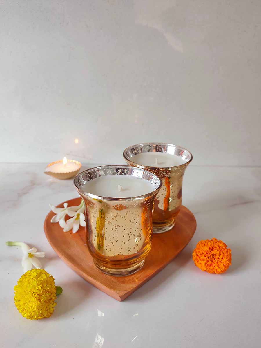 Gold Mercury Votive Candle Duo – Candles & Fragrances on Brown Living™. SKU: BMV001 - BMV004. Img 1.