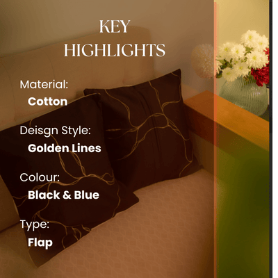 Golden Gilded Pillow Covers (Set of 4) 16 x 16 inches – Covers & Inserts on Brown Living™. SKU: C01. Img 5.
