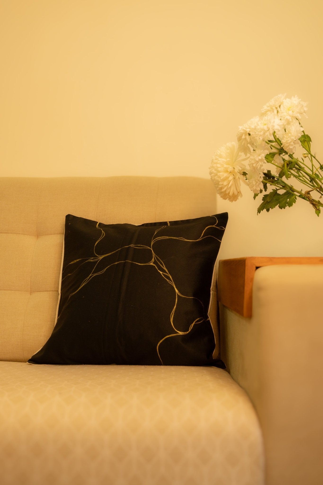 Golden Gilded Pillow Covers (Set of 4) 16 x 16 inches – Covers & Inserts on Brown Living™. SKU: C01. Img 1.