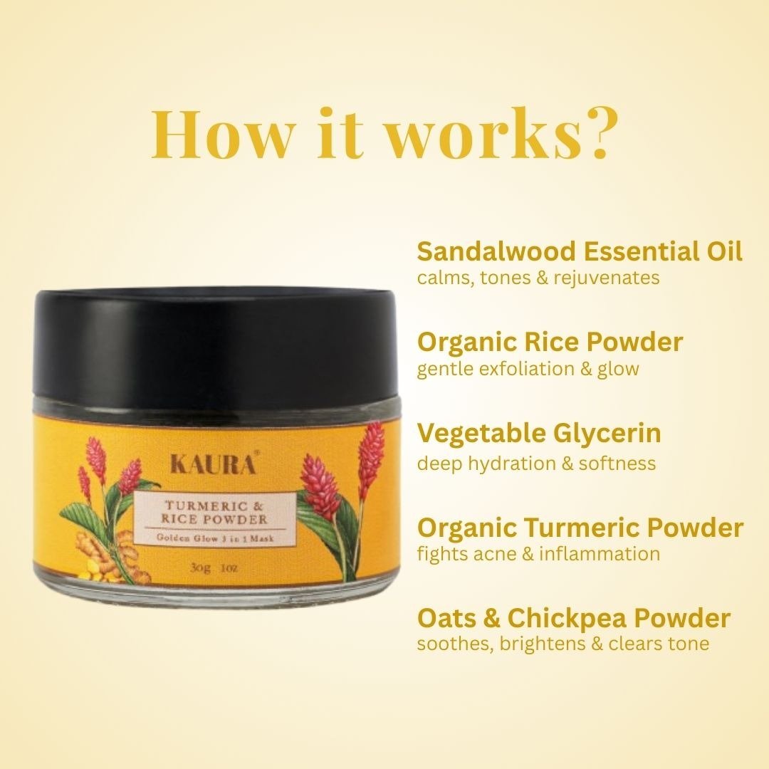 Golden Glow 3 - in - 1 Face Scrub for Bright & Clear Skin | 40g – Face Mask by Kaura available on Brown Living™. . SKU: KI351. Img 4.