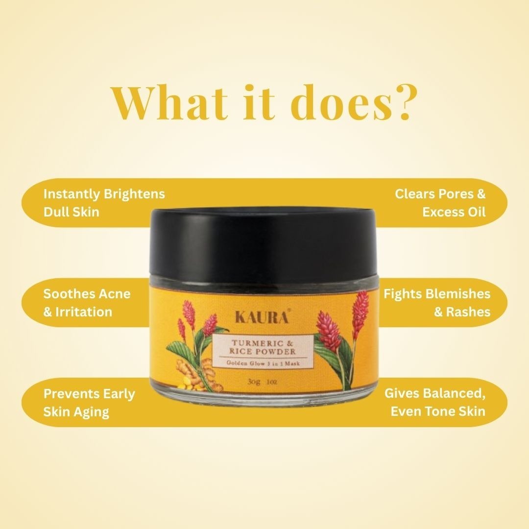 Golden Glow 3 - in - 1 Face Scrub for Bright & Clear Skin | 40g – Face Mask by Kaura available on Brown Living™. . SKU: KI351. Img 2.