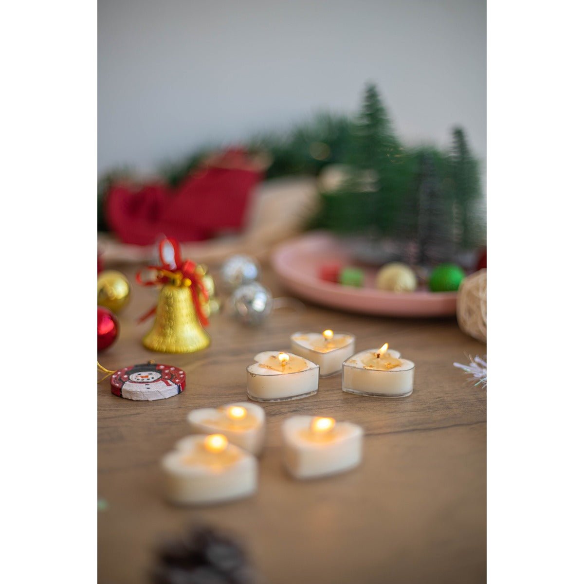 Golden Heart Tealights Set of 6 | Aroma Scented Candles – Candles & Fragrances on Brown Living™. SKU: SSAS-402OM. Img 3.