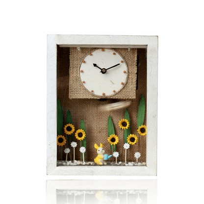 Golden Hour Table Clock | Handcrafted Wooden Desk Clock – Home Decor on Brown Living™. SKU: CL-GH. Img 3.