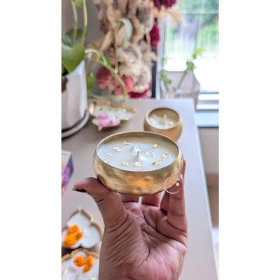 Golden Urli Glow 3.5 Inch Aroma Candle | Decorative Candle – Candles & Fragrances on Brown Living™. SKU: SSAS-109LAR. Img 1.
