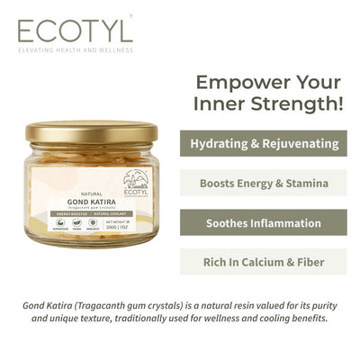 Gond Katira | Natural Cooling Gum | Supports Digestion | 200g – Health & Energy Drinks by Ecotyl available on Brown Living™. . SKU: ECOTYL00033. Img 2.