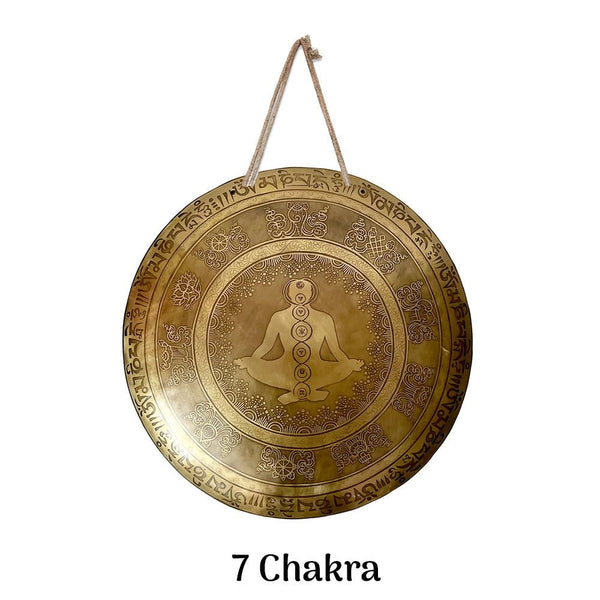 Gong - Etched - 7 Chakras - 20inches | Verified Sustainable by Brown Living™