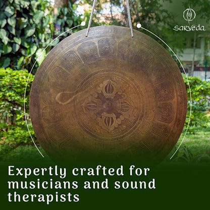 Gong - Etched - 7 Chakras - 22inches | Verified Sustainable by Brown Living™