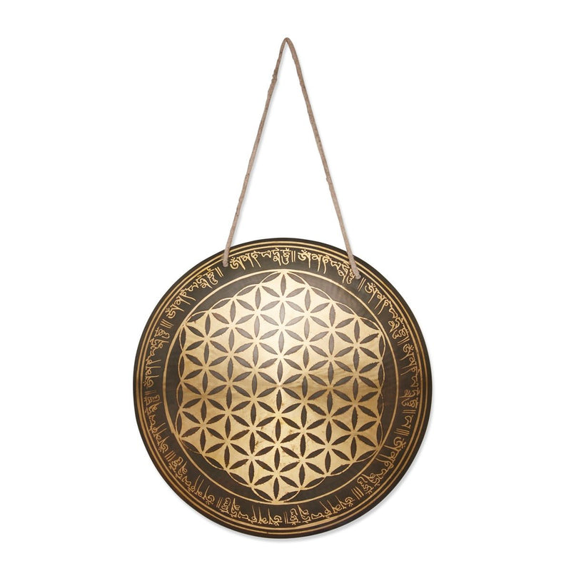 Gong - Etched Flower of Life 1 - 20inches | Verified Sustainable by Brown Living™