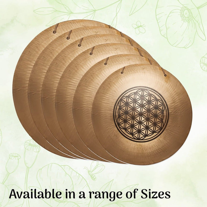 Gong - Etched Flower of Life 1 - 20inches | Verified Sustainable by Brown Living™