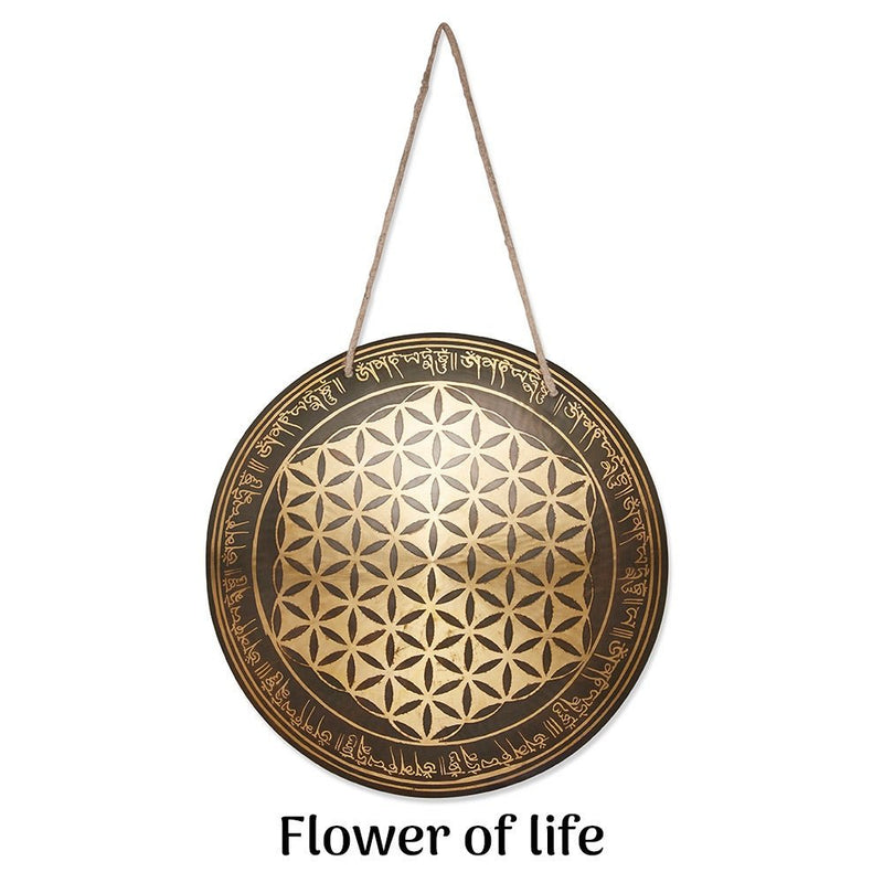 Gong - Etched Flower of Life 1 - 20inches | Verified Sustainable by Brown Living™