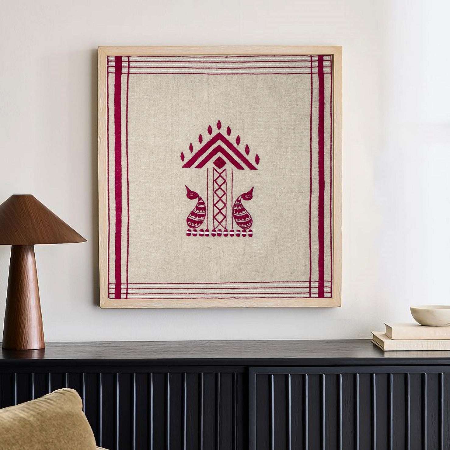 Gosha Buta Wall Art – 15 x 17 Inches | Hand - Painted Paper (Unframed) – Wall Decor on Brown Living™. SKU: UD00000205. Img 1.