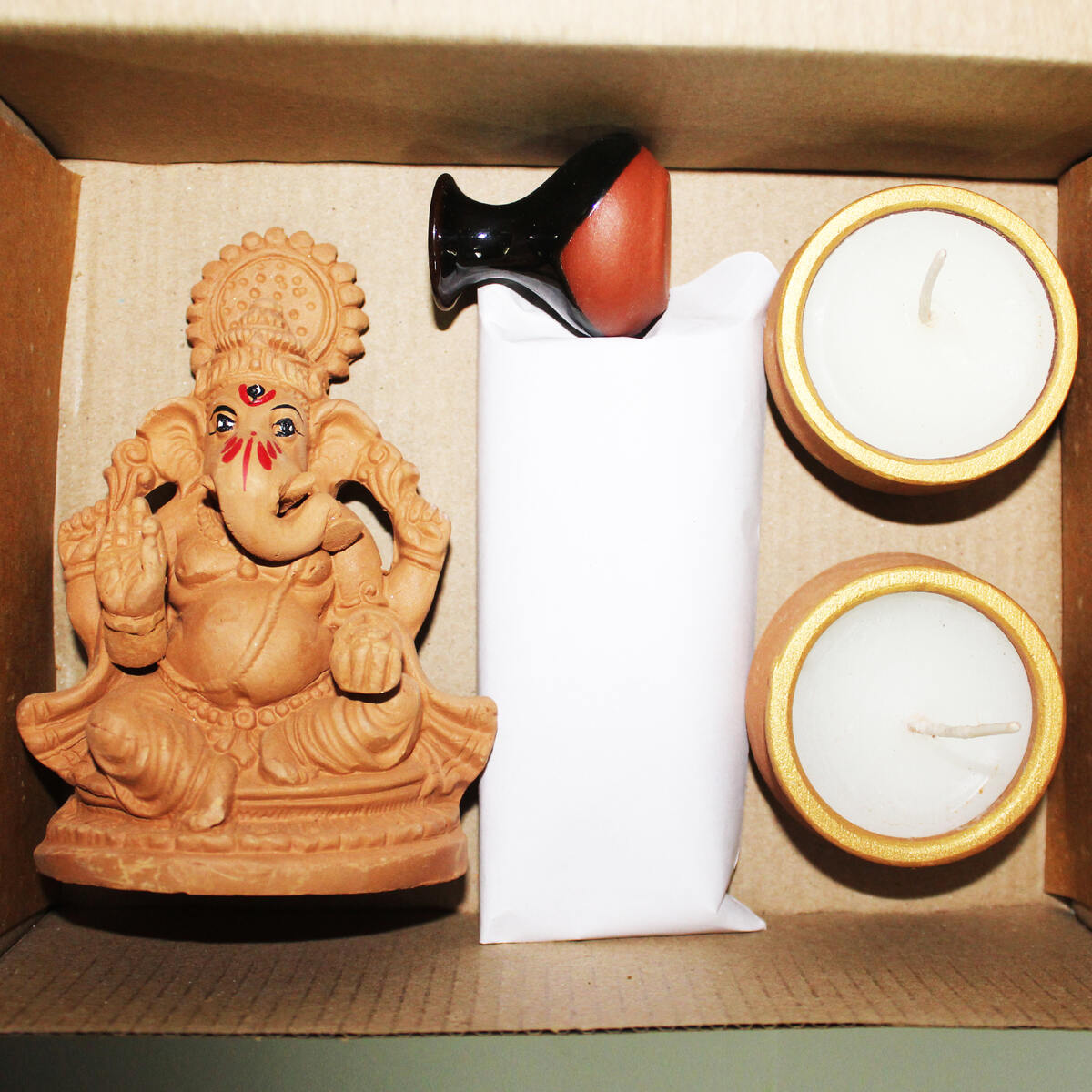 Little Ganesh gift (Puja kit) | Eco - friendly Ganesha Idol – Religious Items by CraftLipi available on Brown Living™. . SKU: GP/KT1. Img 3.