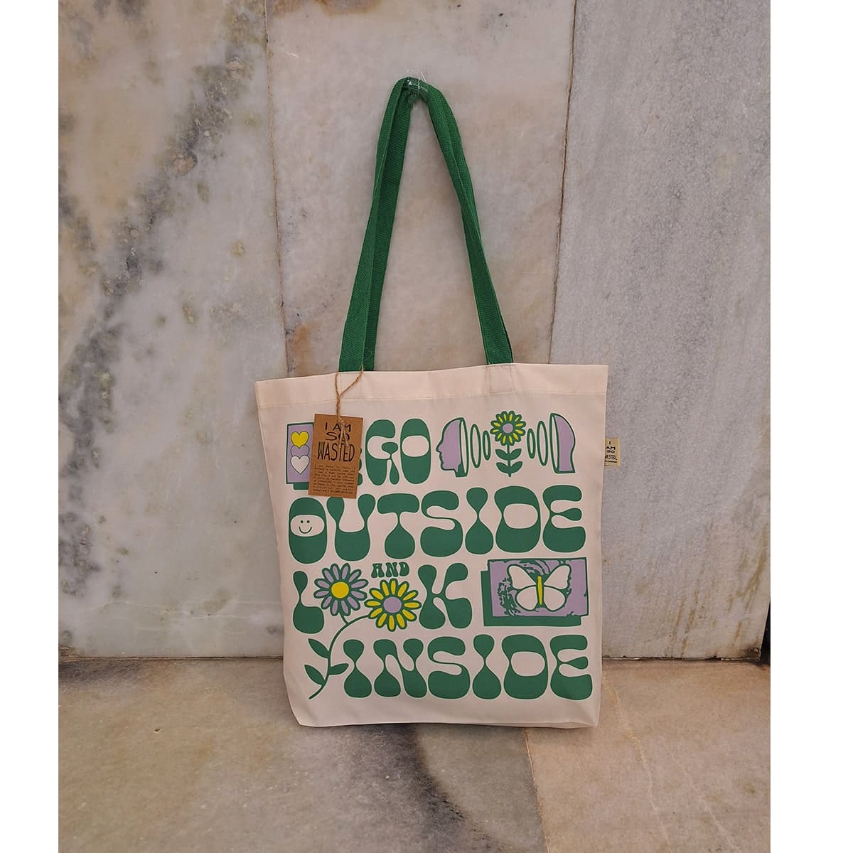 Green Handle - Recycled Polycotton Tote | Verified Sustainable by Brown Living™