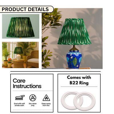 Green Ikat Empire Lampshade – Lamps & Lighting on Brown Living™. SKU: IHLS0022 - L. Img 6.