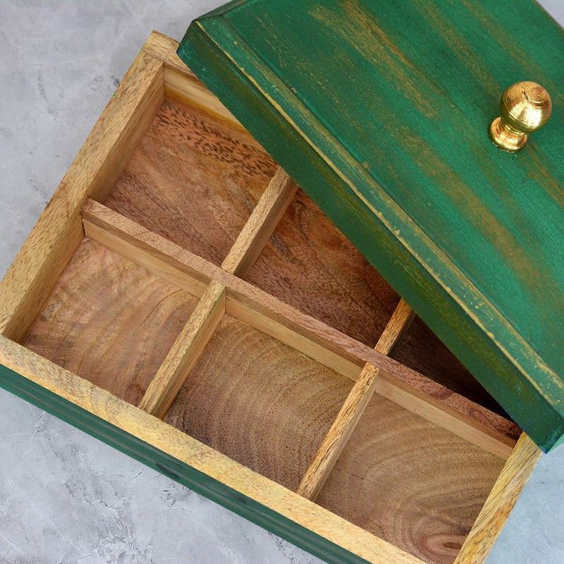 Green Knob Mango Wood Box | Verified Sustainable Organizers on Brown Living™