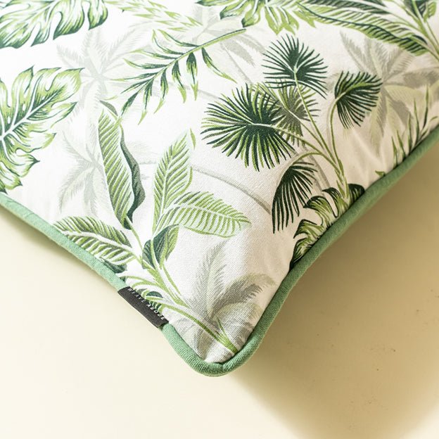 Green Leaf Printed Cushion Cover - Green | Verified Sustainable by Brown Living™