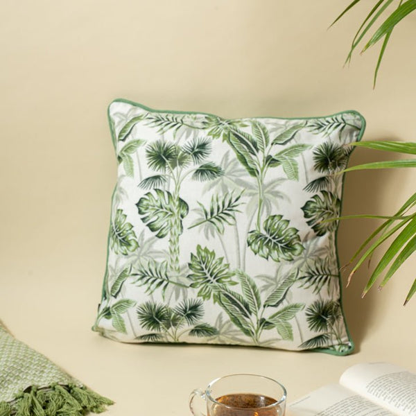 Ajio Leaf Print Cushion Cover 12 Inch Cushion Cover On Sale
