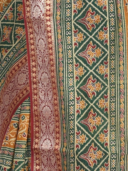 Green Maheshwari Design Linen Silk Saree – Womens Saree on Brown Living™. SKU: STRLINSAR21. Img 5.
