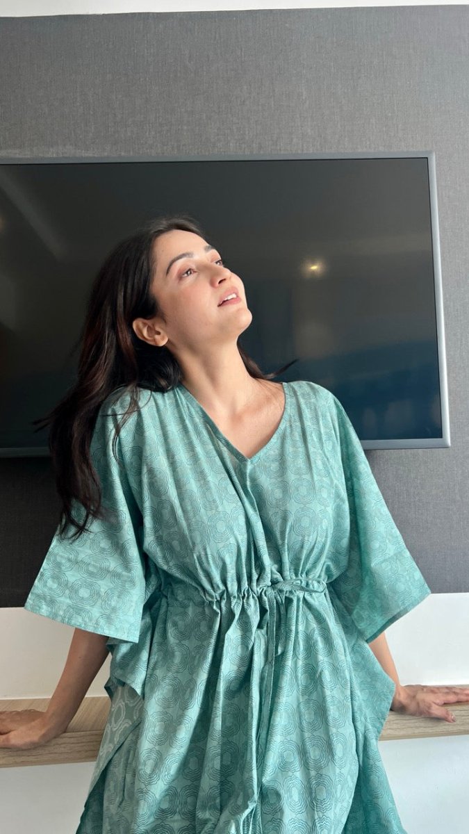 Green Rings Kaftaan – Womens Kaftan by Bloc'D by JBH available on Brown Living™. Onesize . SKU: BOTW003. Img 4.