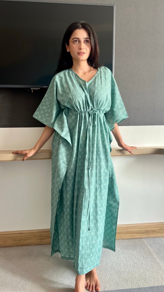 Green Rings Kaftaan – Womens Kaftan by Bloc'D by JBH available on Brown Living™. Onesize . SKU: BOTW003. Img 1.